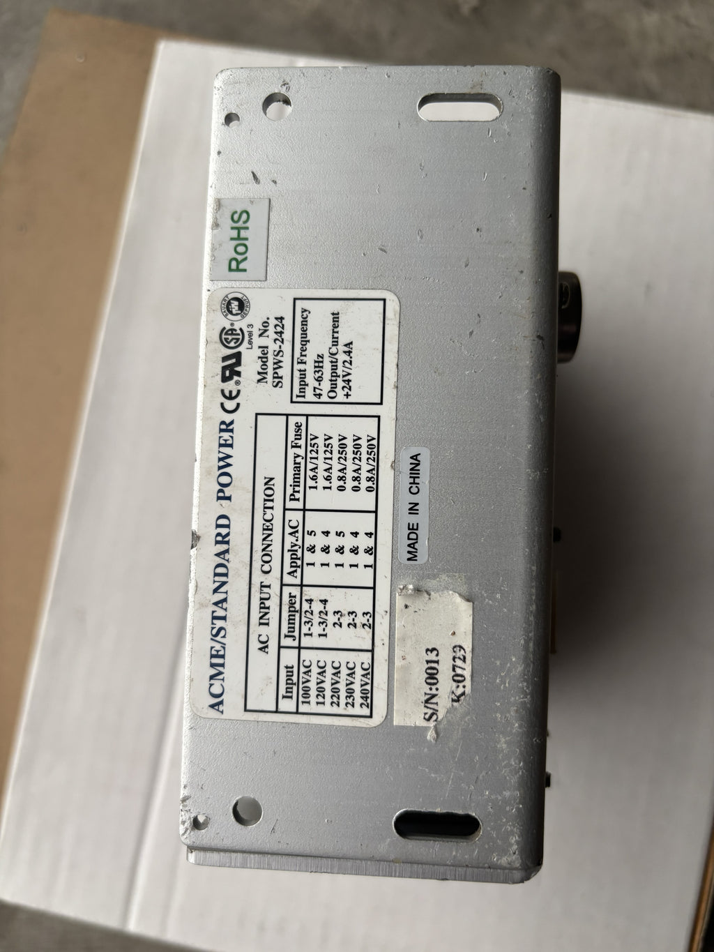 ACME/Standard Power Supply Model SPWS-2424
