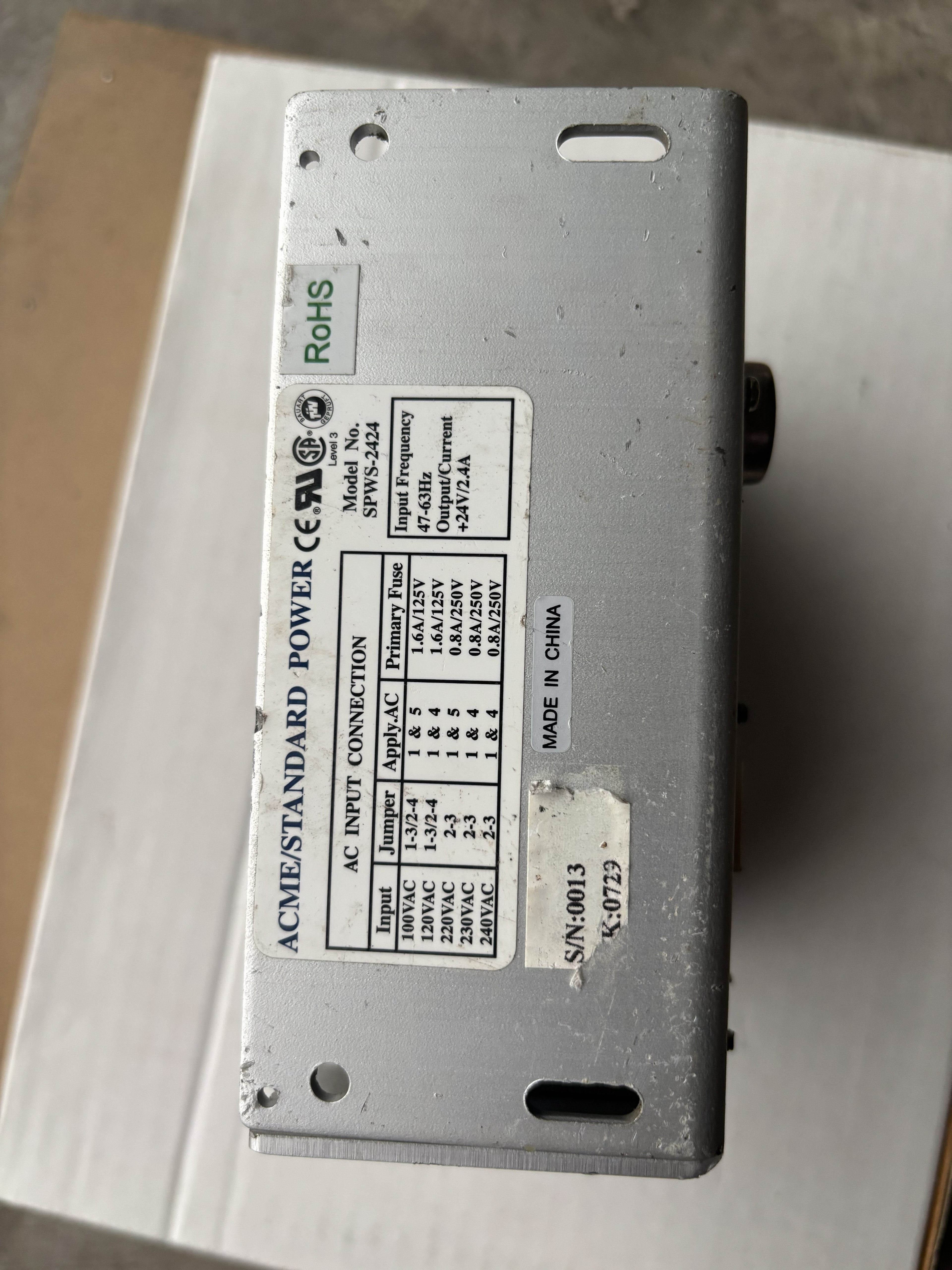 ACME/Standard Power Supply Model SPWS-2424