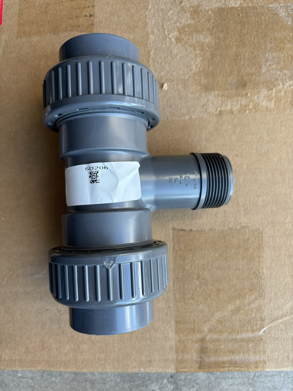 GF Signet MPV8T015F PVC Installation Flow Tee 1.5in - Fitting Only